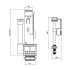 Qtap WDI комплект арматуры для бачка унитаза с двойной круглой кнопкой смыва 4,8 см и клапаном нижней подачи воды, 3/6L CHR